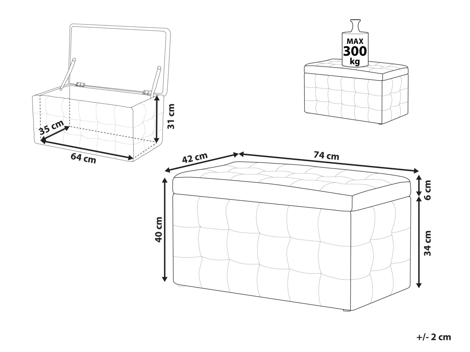 Hocker Kunstleer Zwart MICHIGAN - Image 10