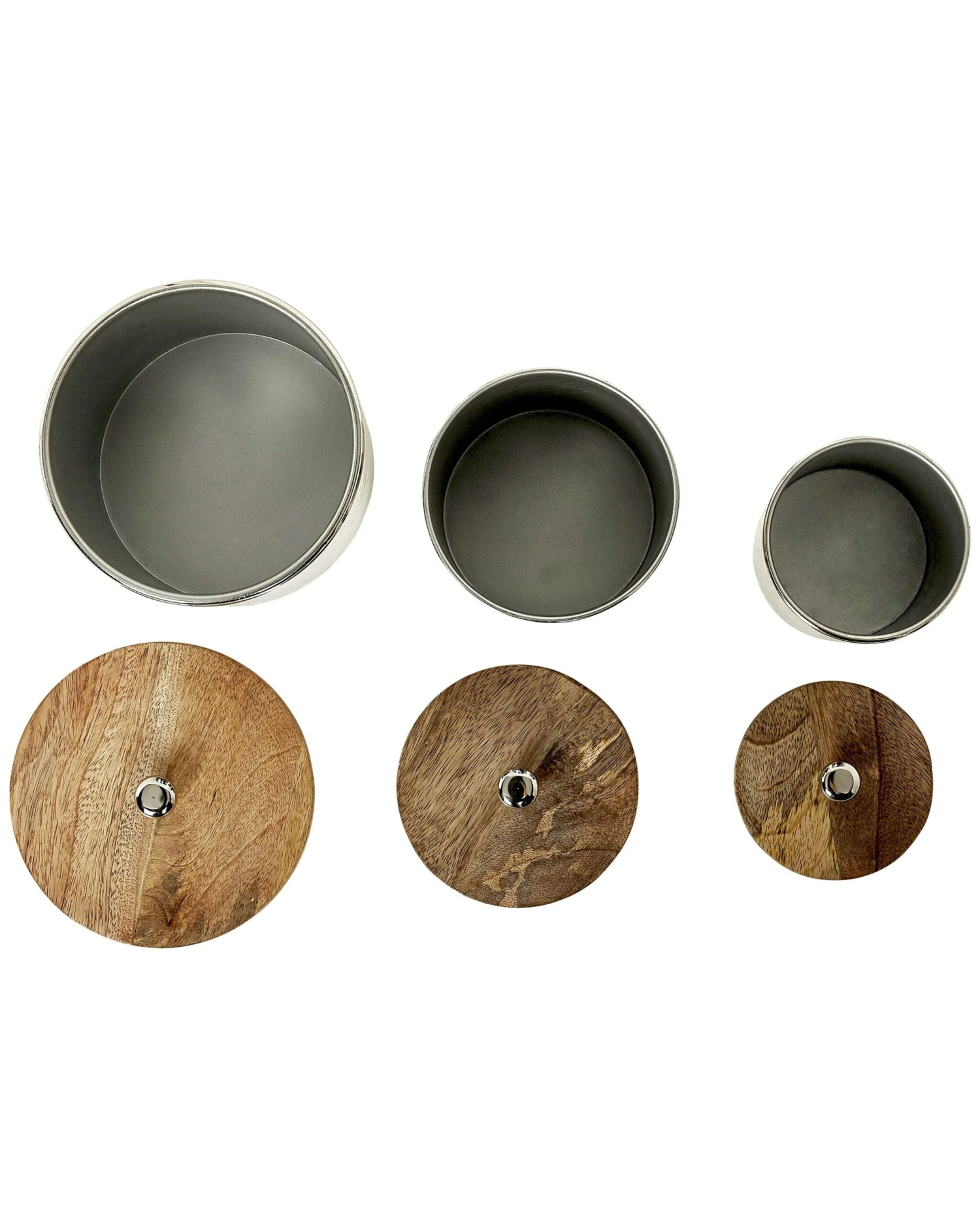 Opbergcontainer Set Van 3 Zilver ALEXANDRIA - Image 8