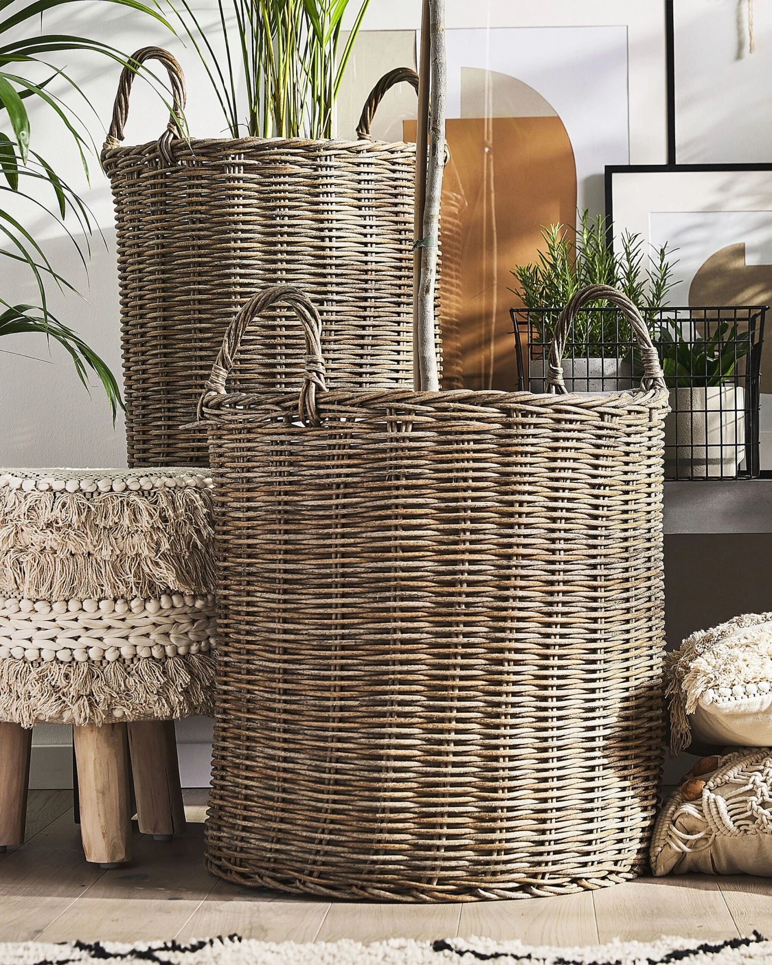 Bloempot Set Van 2 Rotan Zandbeige BITOLA - Image 2