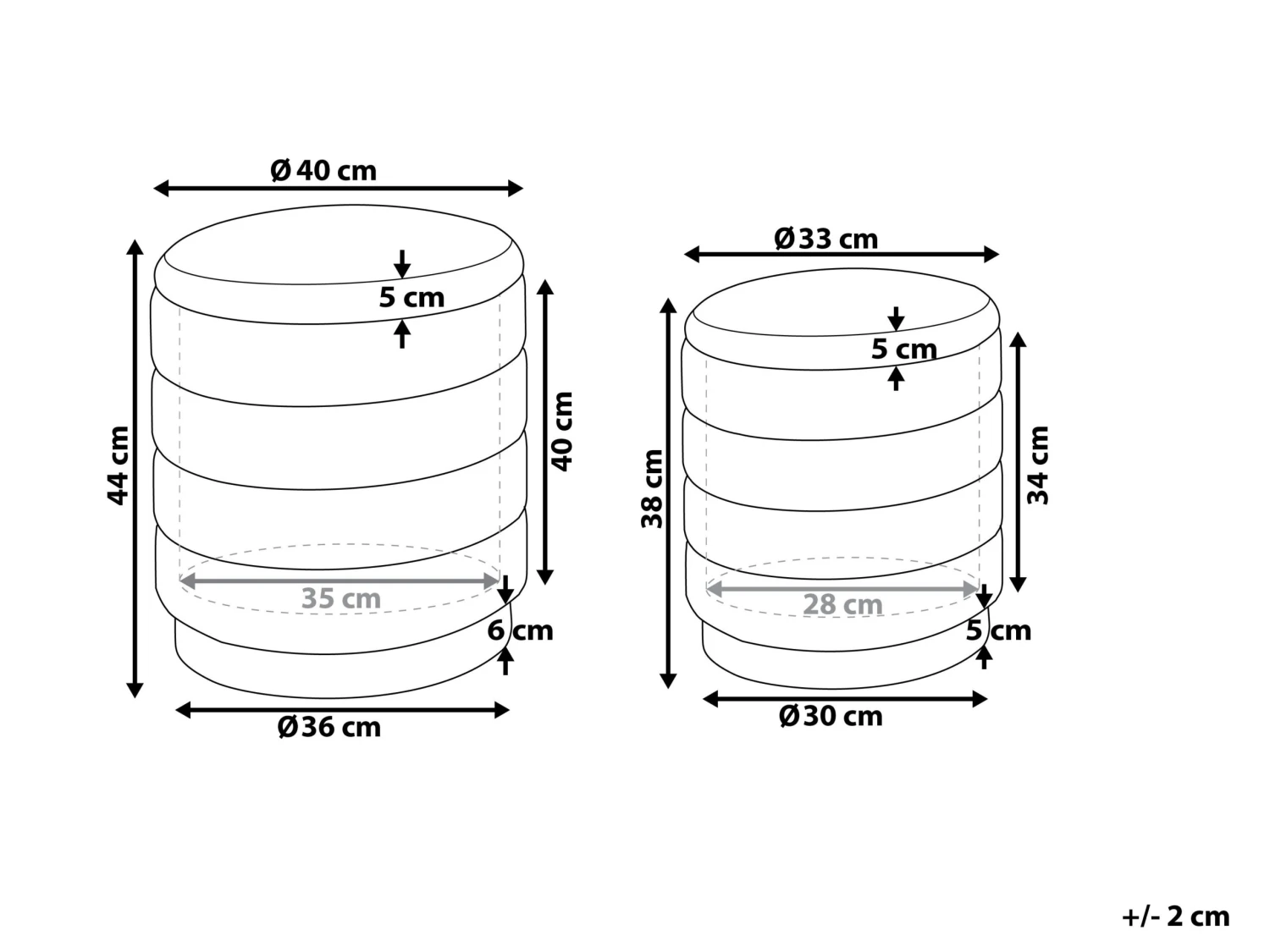 Poef Set Van 2 Fluweel Roze GARLAND - Image 9