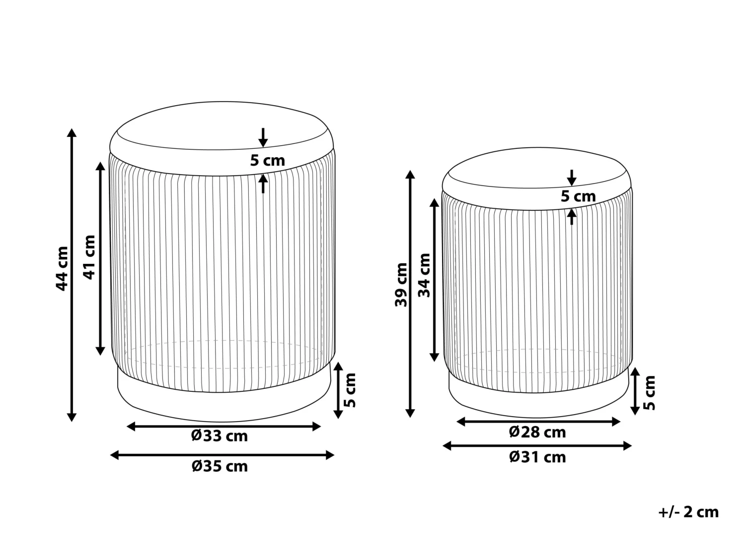 Poef Set Van 2 Fluweel Grijs MIRAMAR - Image 10
