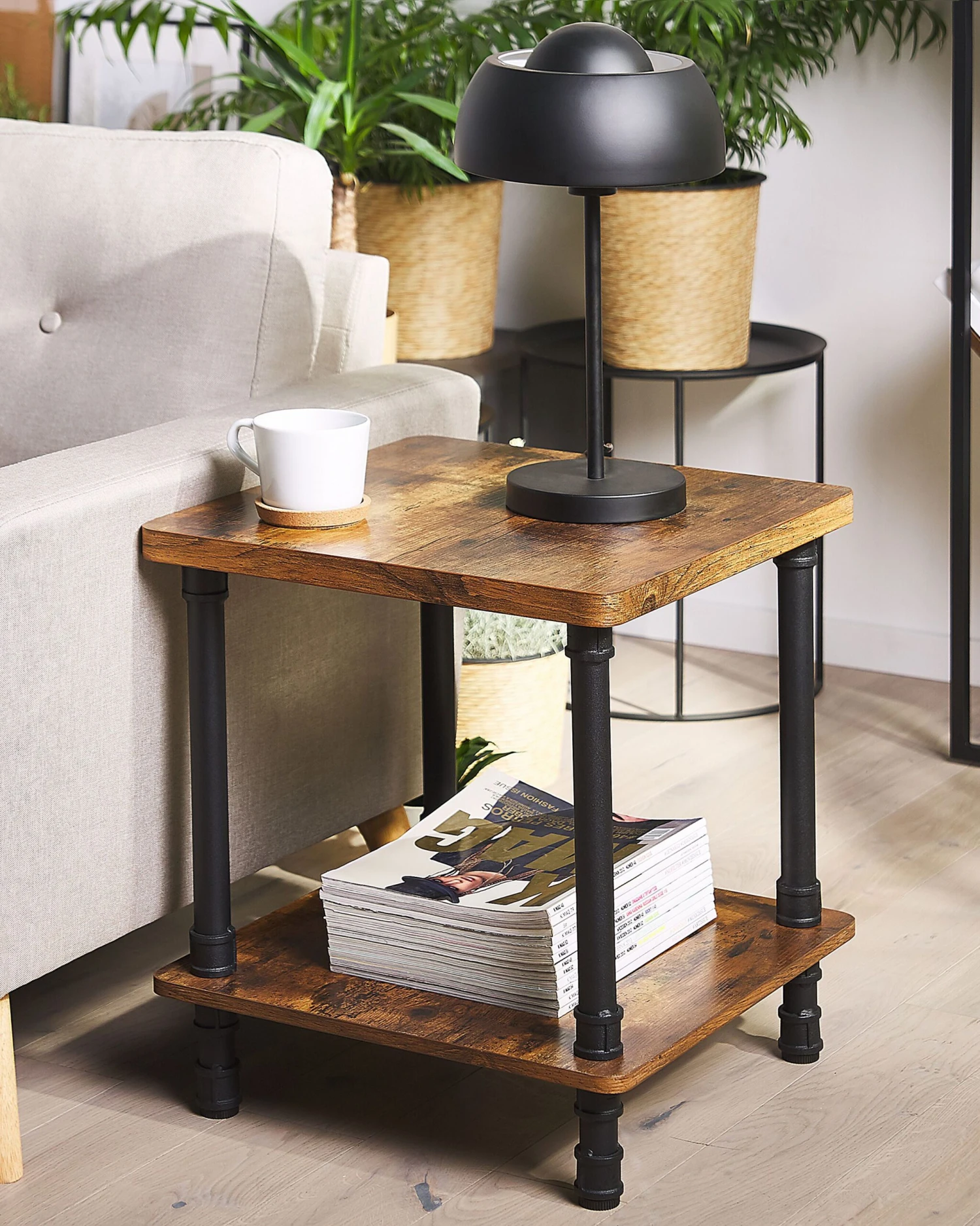 Bijzettafel Donkerbruin/zwart VERIL - Image 2