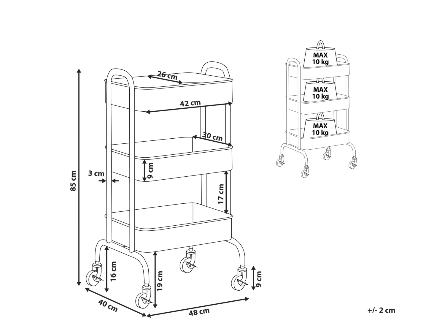 Keukentrolley Wit LUCCA - Image 10