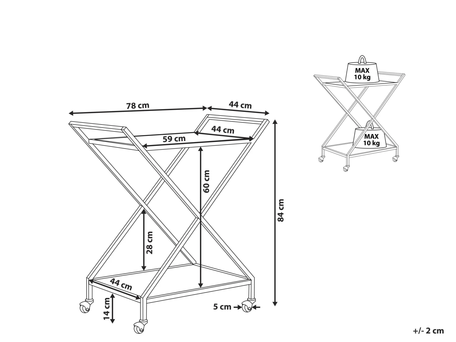 Keukentrolley Glas Goud IVERA - Image 9