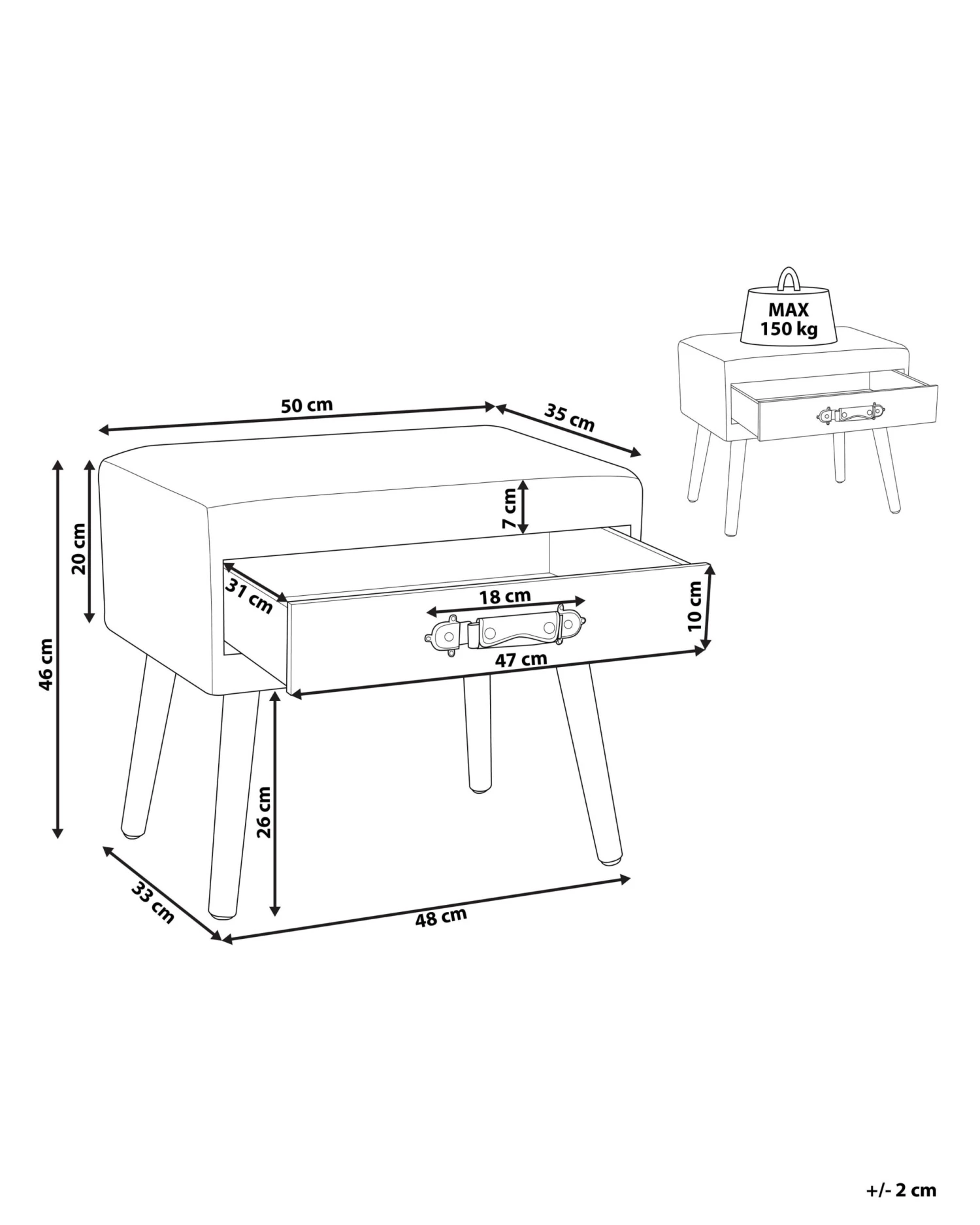 Bijzettafel Zwart EUROSTAR - Image 10