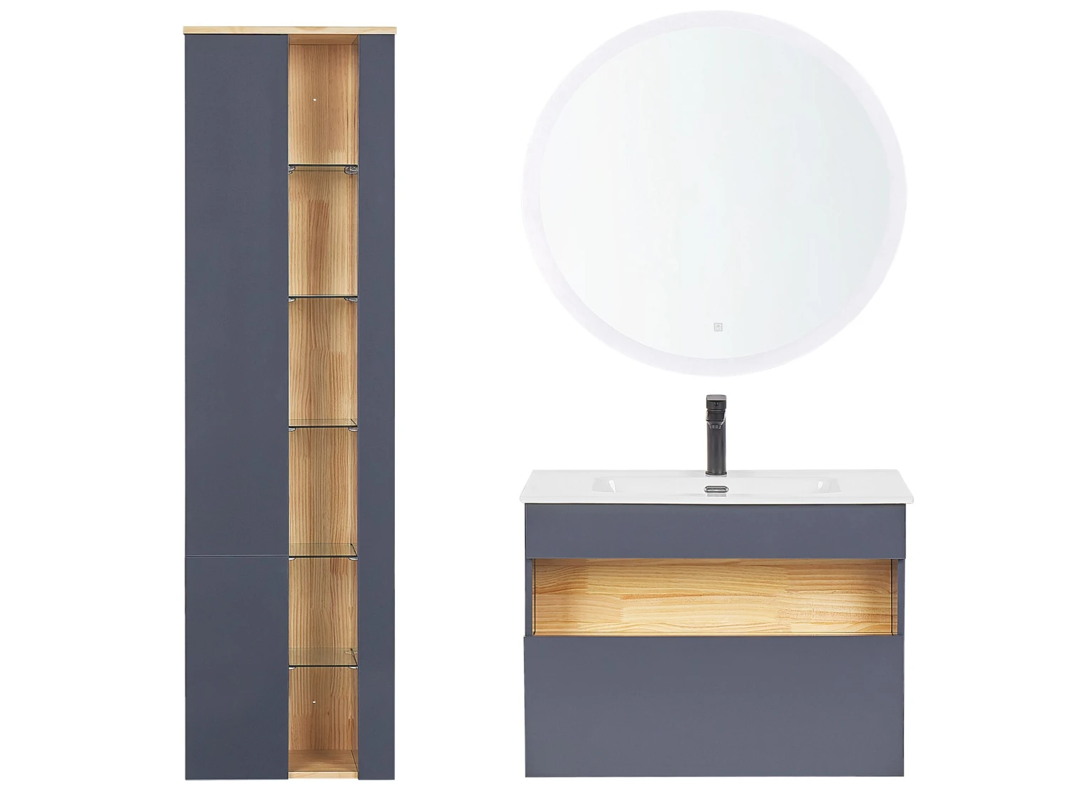 3-delige Badkamermeubelset Grijs FIGUERES - Image 4