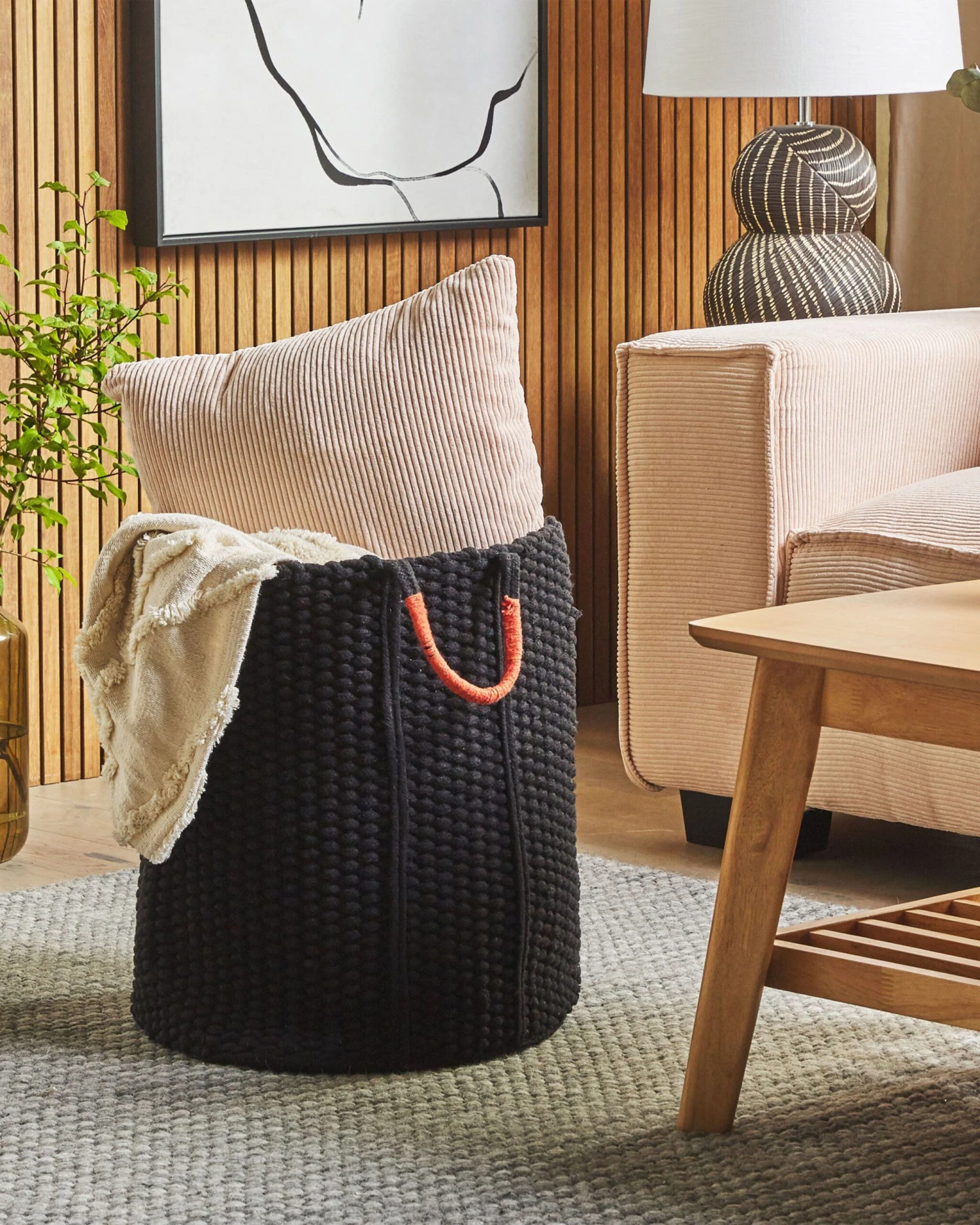 Textielmand Zwart MANNAR - Image 2