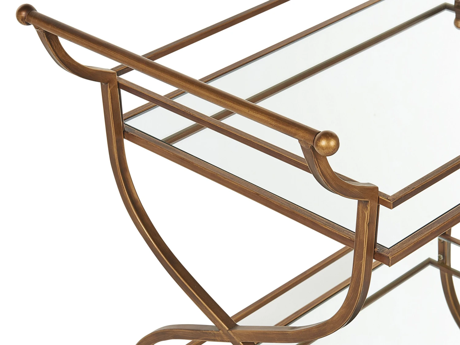 Metalen Trolley Voor Drankjes Met Spiegelend Blad Goud LARINO - Image 4