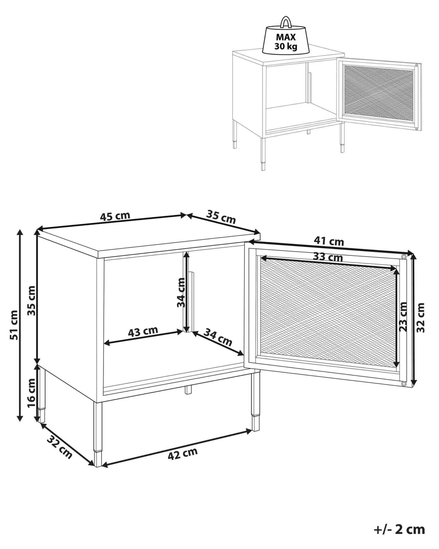 Nachtkastje Donkerrood OSSETT - Image 10