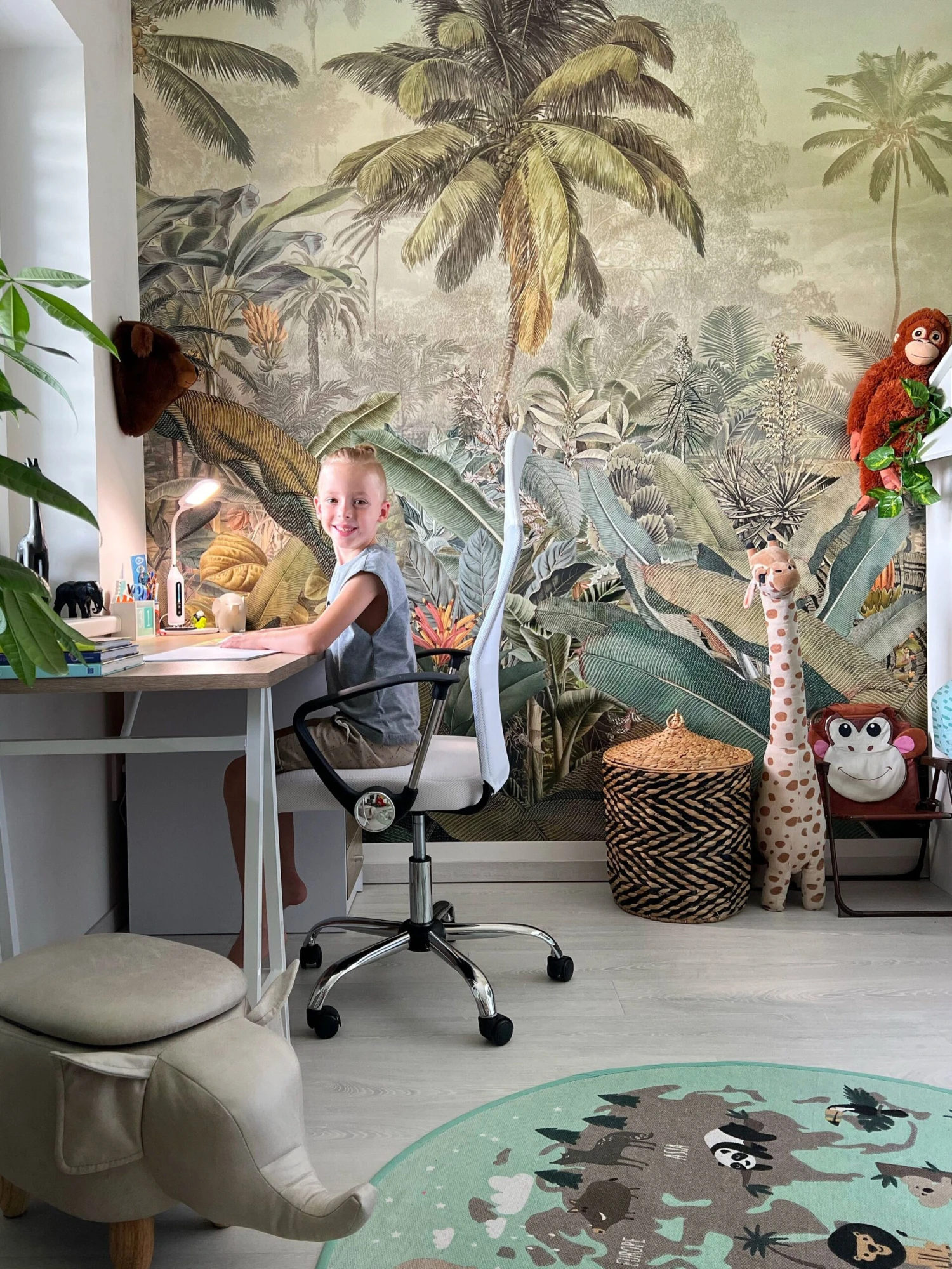 Hocker Kunstleer Lichtgrijs ELEPHANT - Image 8