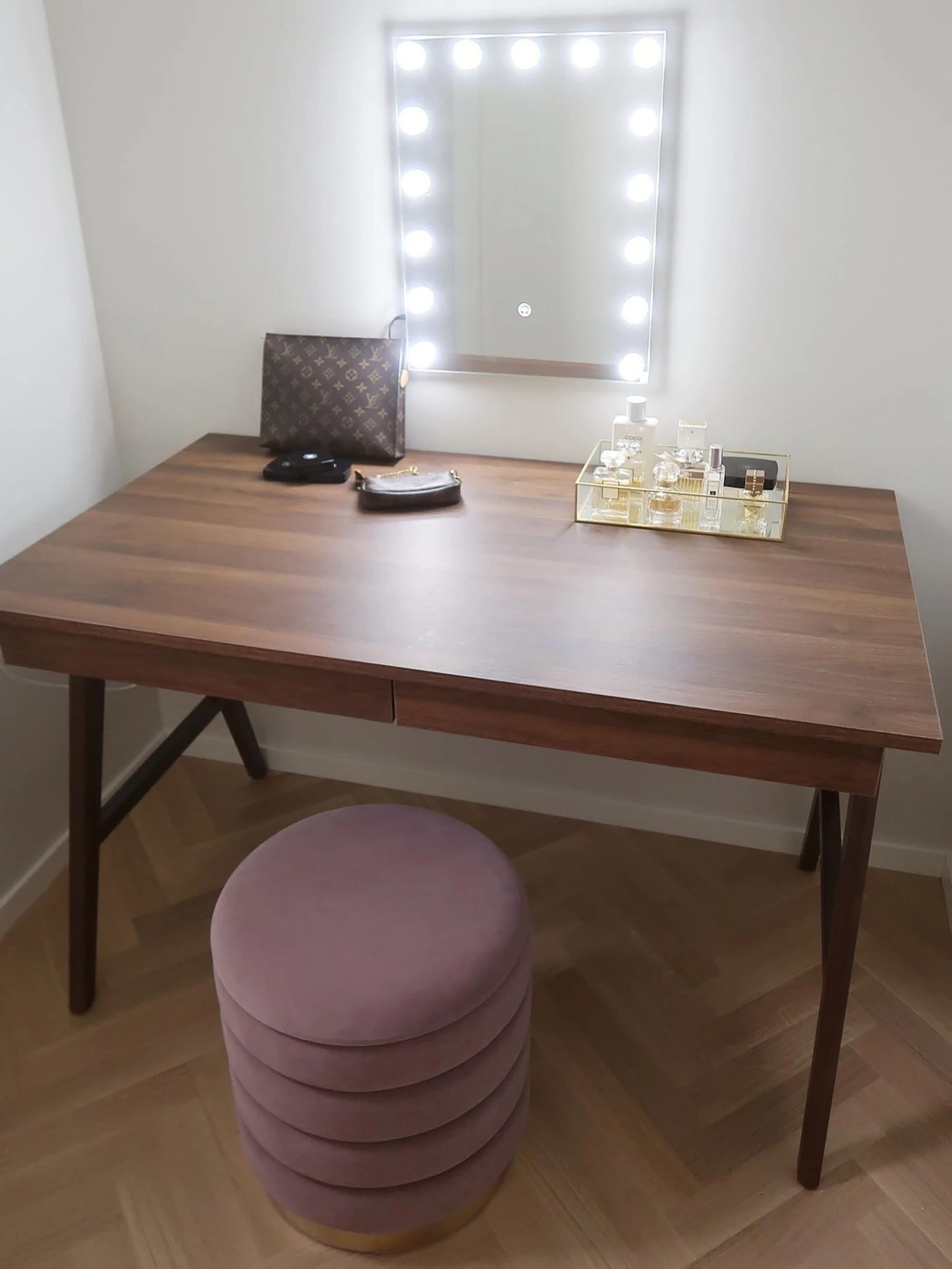 Poef Set Van 2 Fluweel Roze GARLAND - Image 3