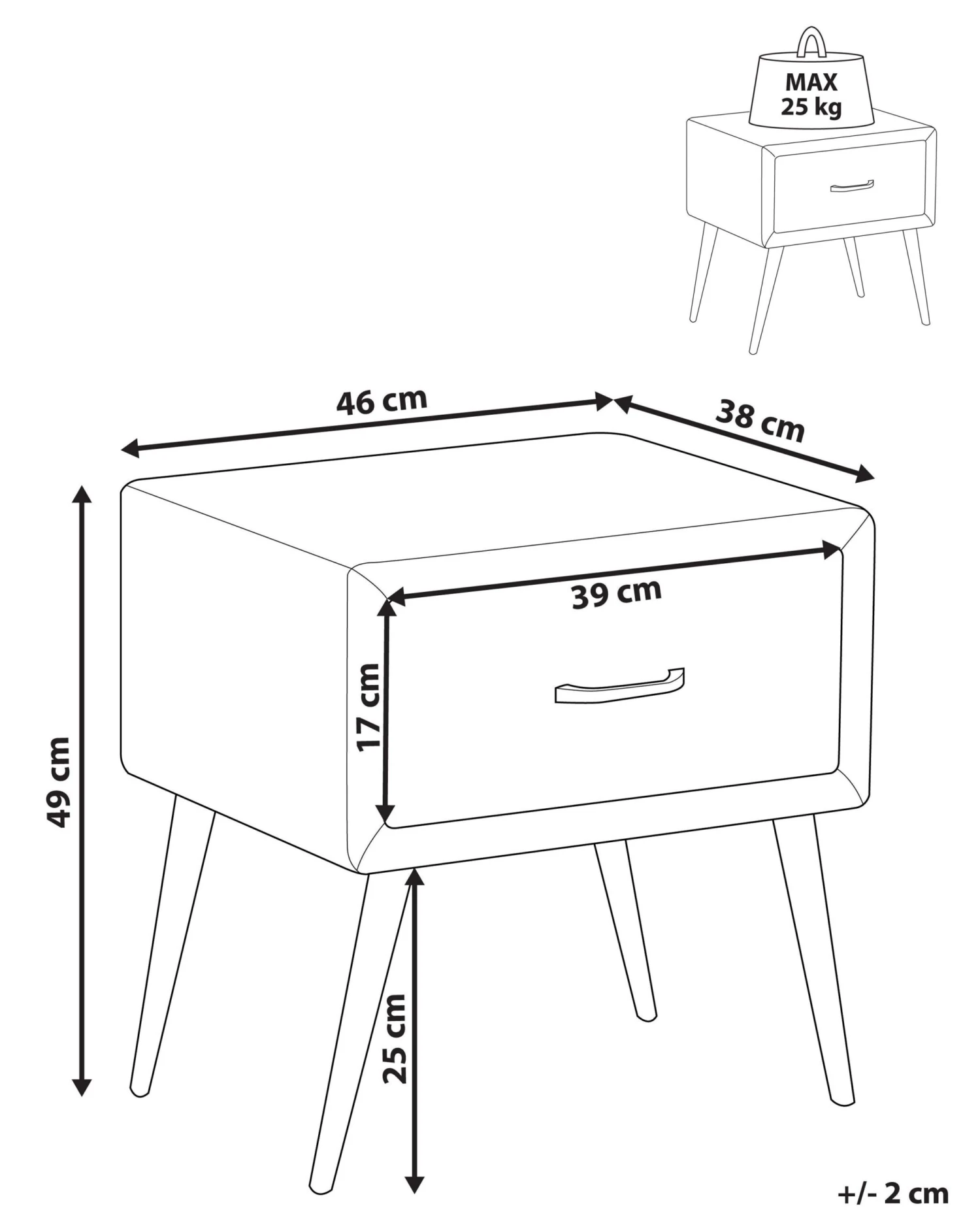 Fluwelen Nachtkastje Met 1 Lade Oranje FLAYAT - Image 9