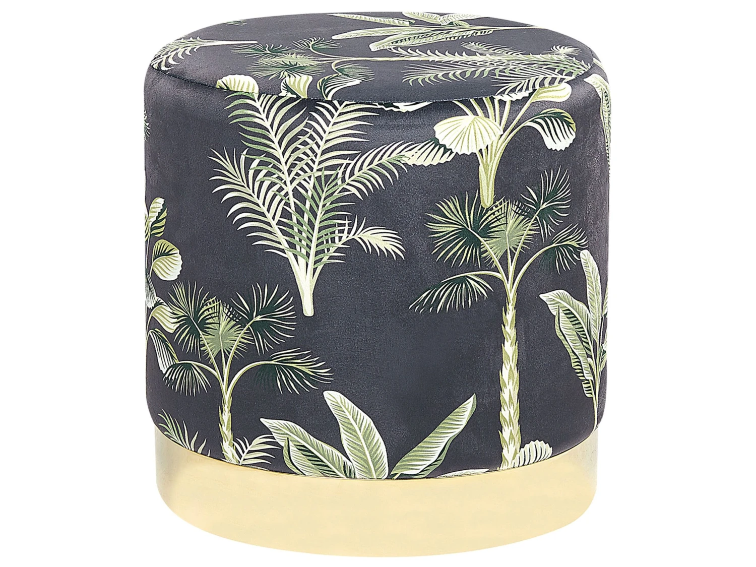 Poef Fluweel Zwart/groen ø 38 Cm WRILEY