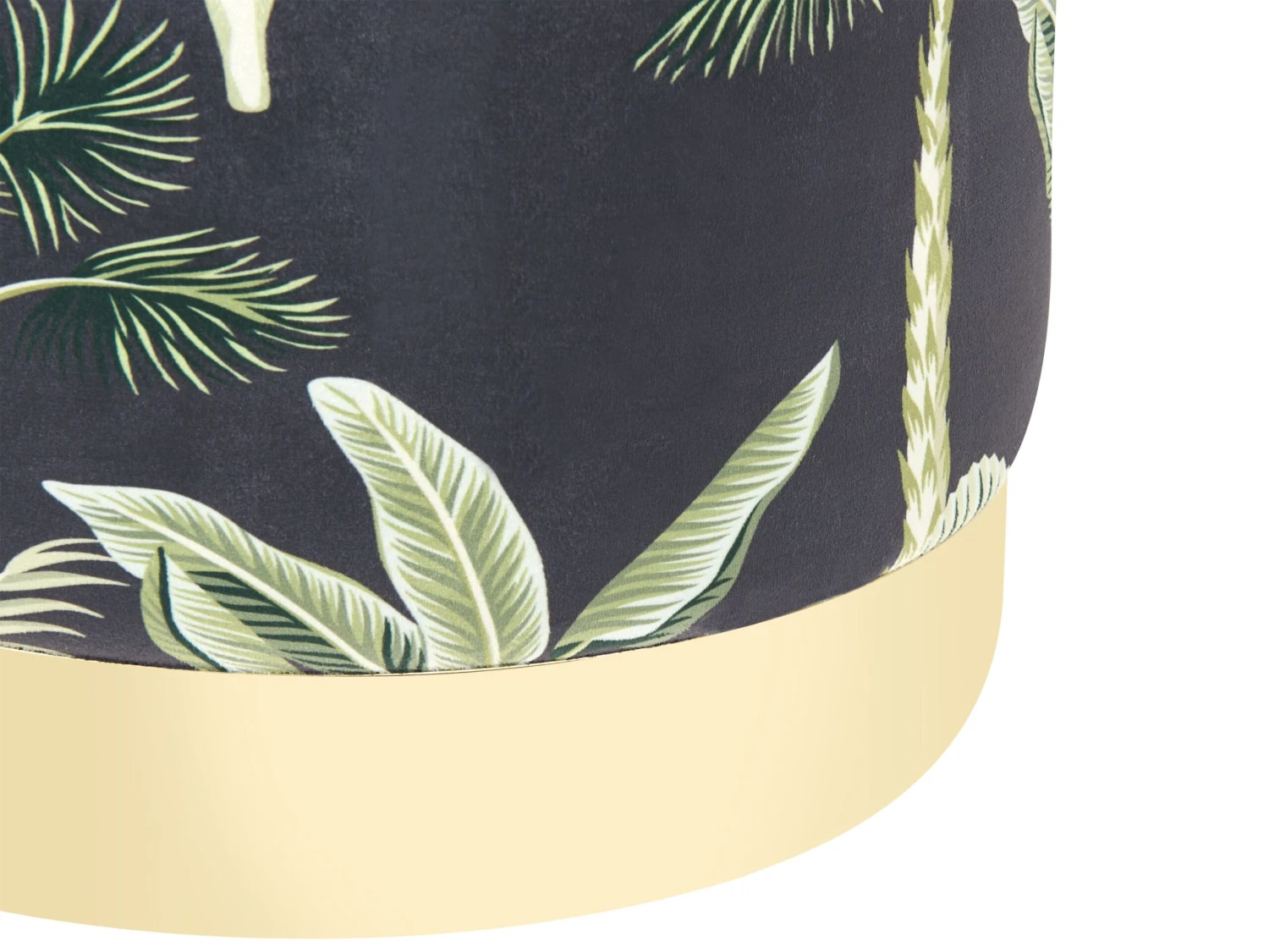 Poef Fluweel Zwart/groen ø 38 Cm WRILEY - Image 4