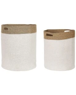 Mand Set Van 2 Beige Met Wit KARDH