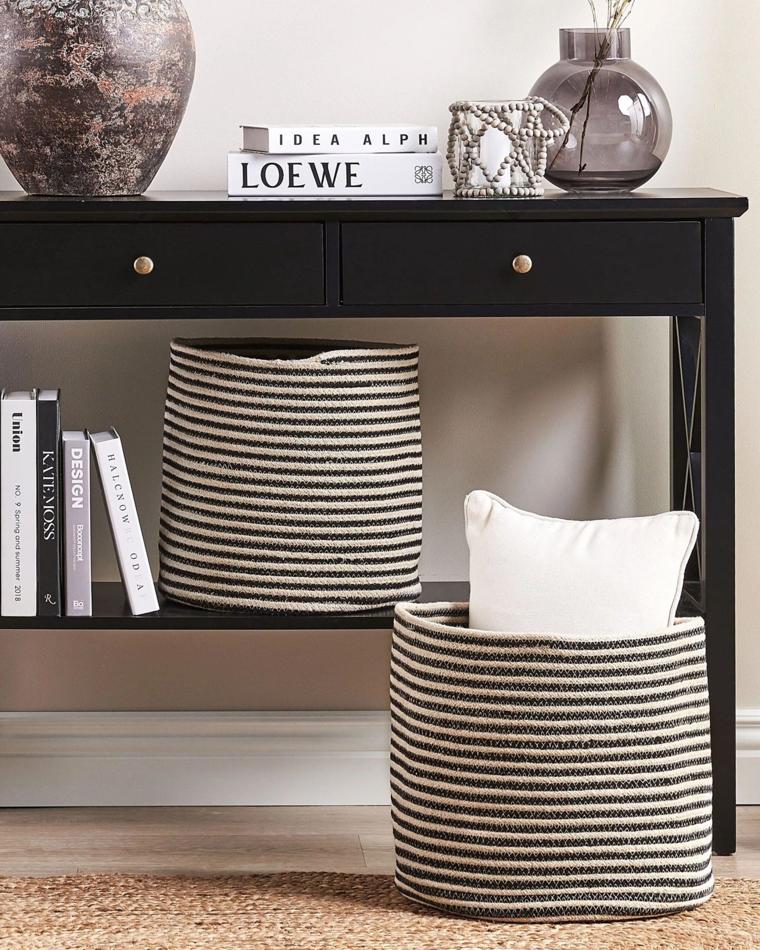 Mand Set Van 2 Katoen Beige En Zwart YERKOY - Image 2