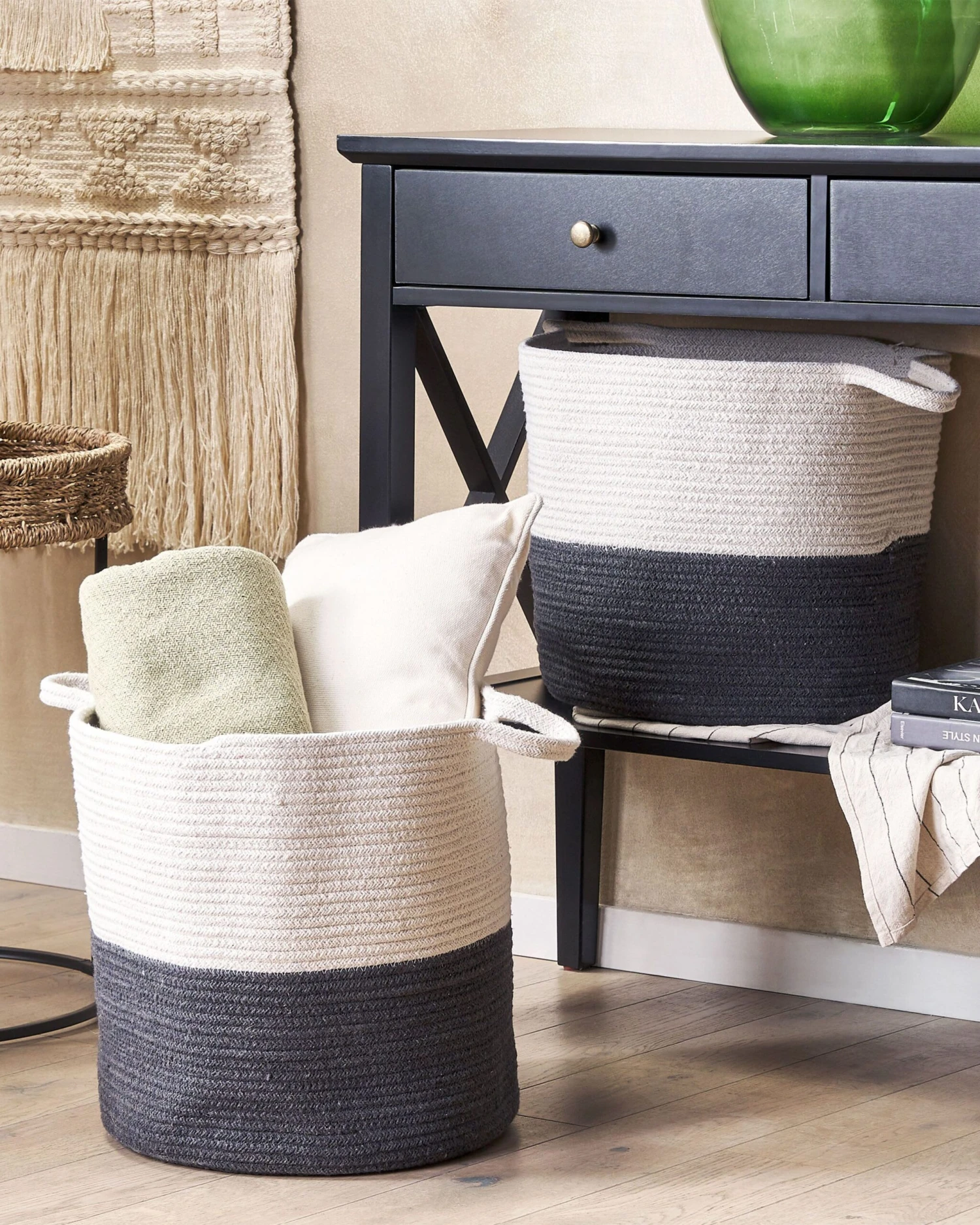 Mand Set Van 2 Katoen Wit/zwart PAZHA - Image 2