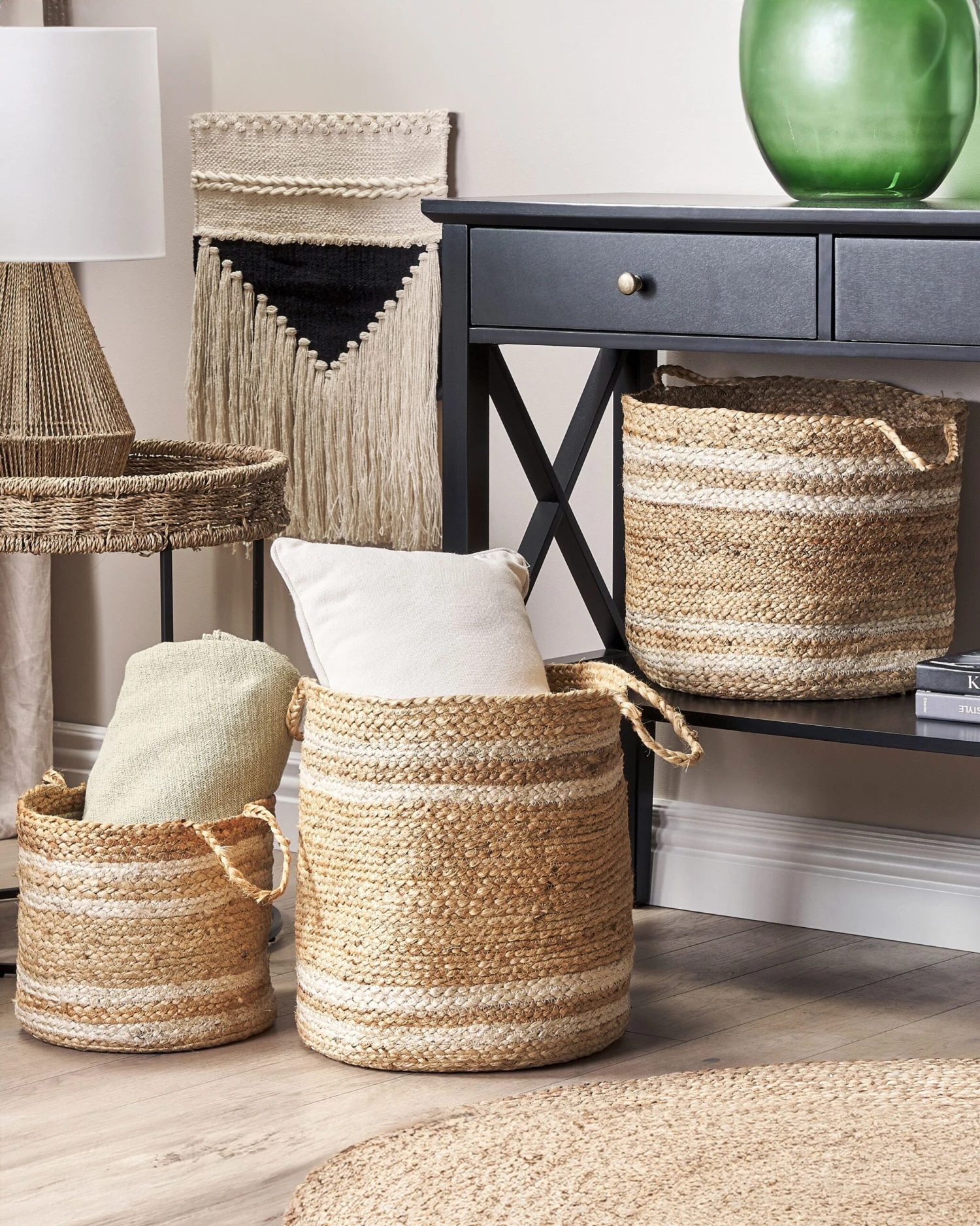 Mand Set Van 3 Jute Naturel/beige ZHOB - Image 2