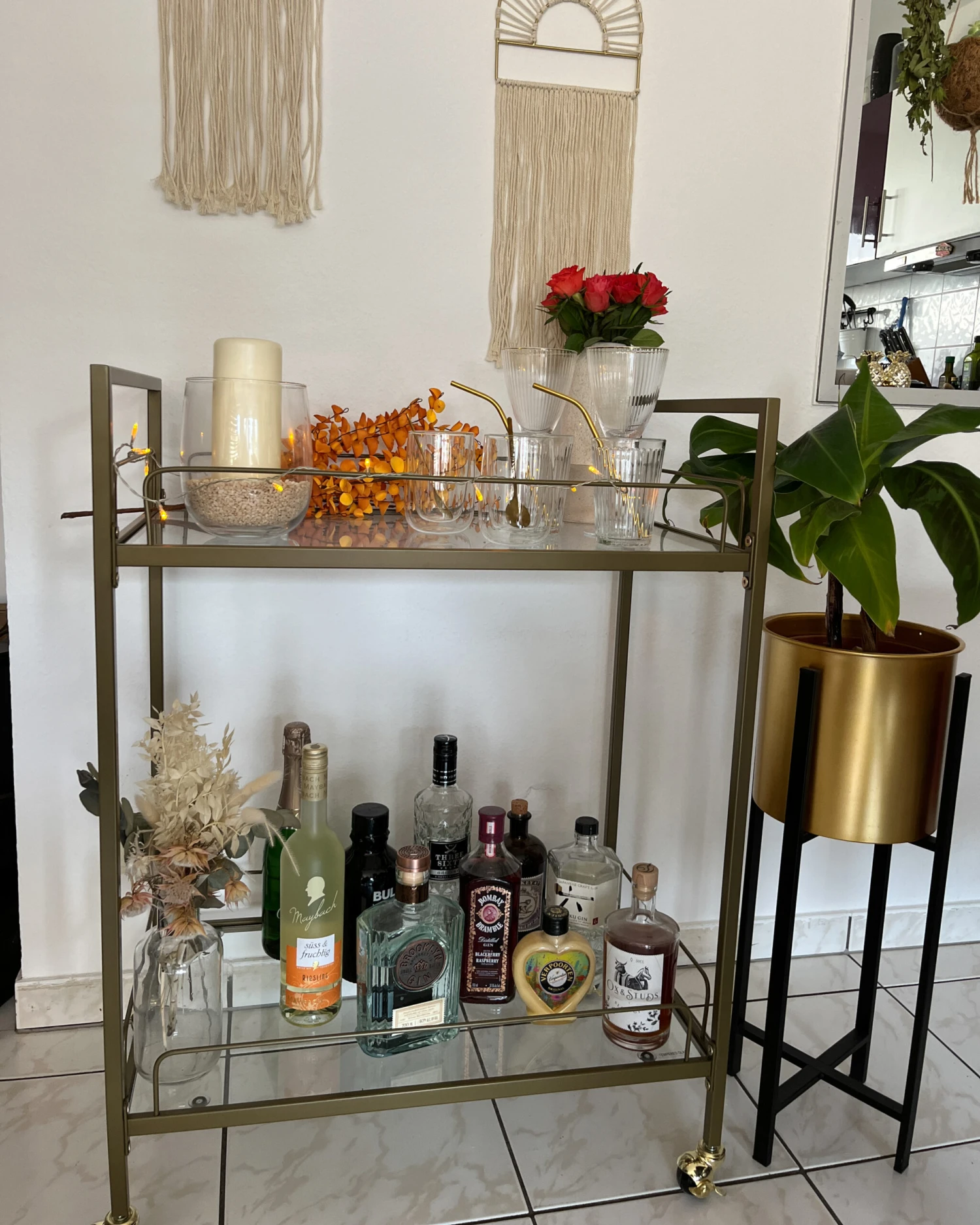 Keukentrolley Glas Goud VENETA - Image 4