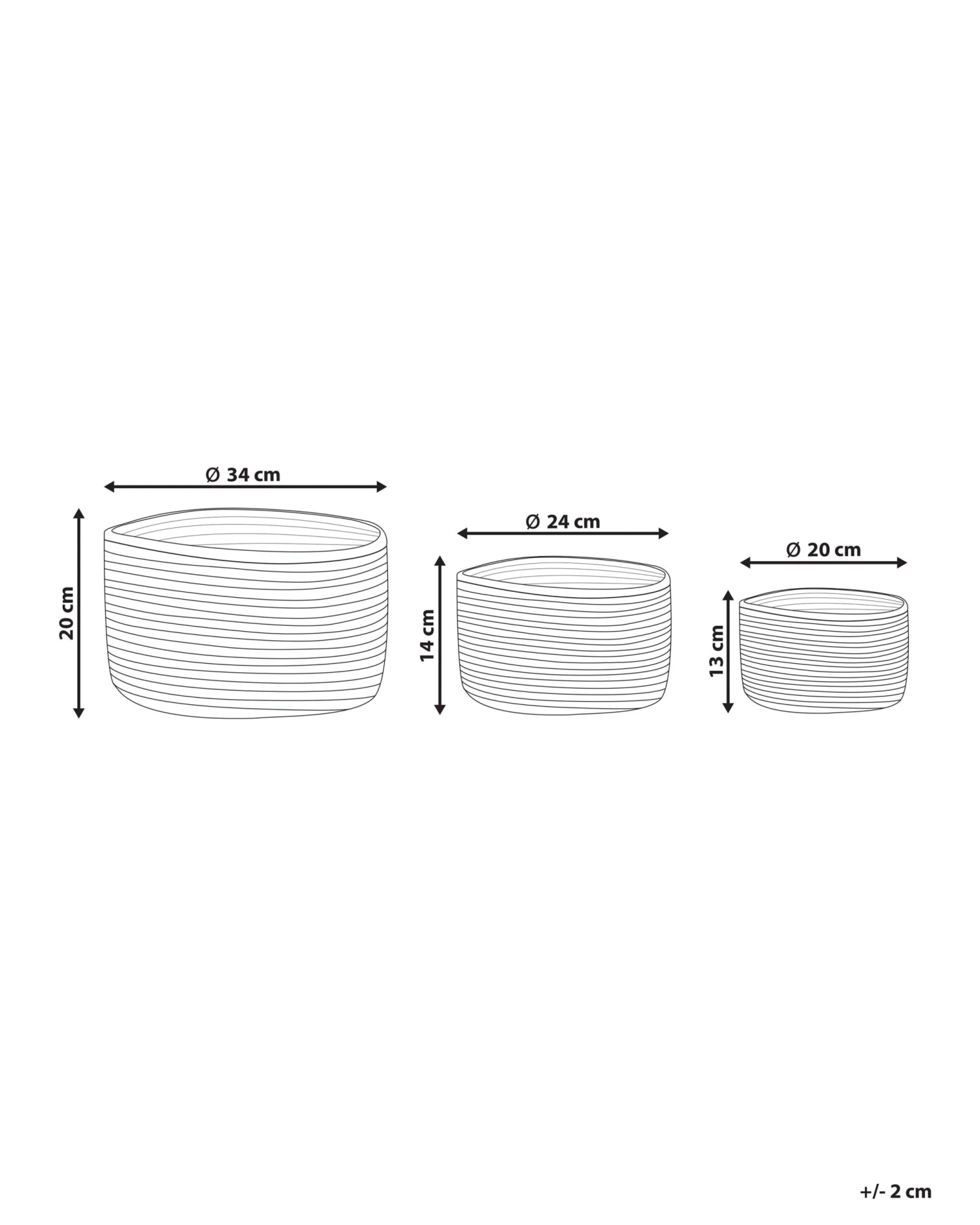 Mand Set Van 3 Jute Naturel/beige KAHU - Image 9