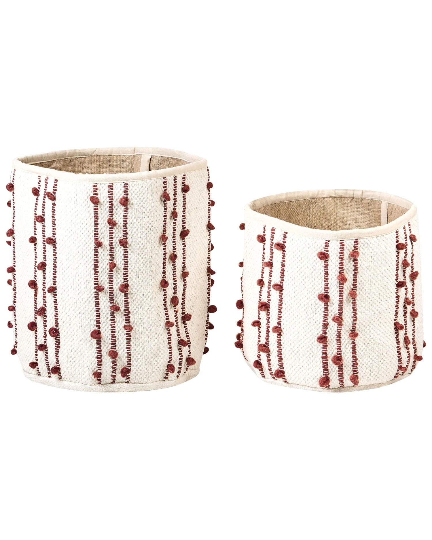 Mand Set Van 2 Katoen Beige/rood KHEL