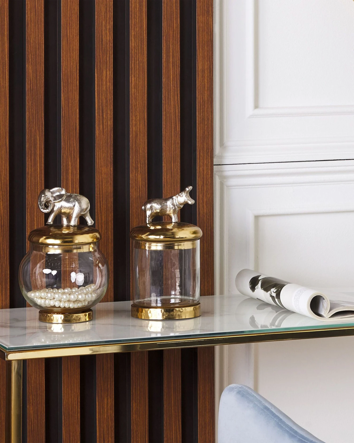 Decoratieve Pot Set Van 2 Goud/zilver LAKI - Image 2