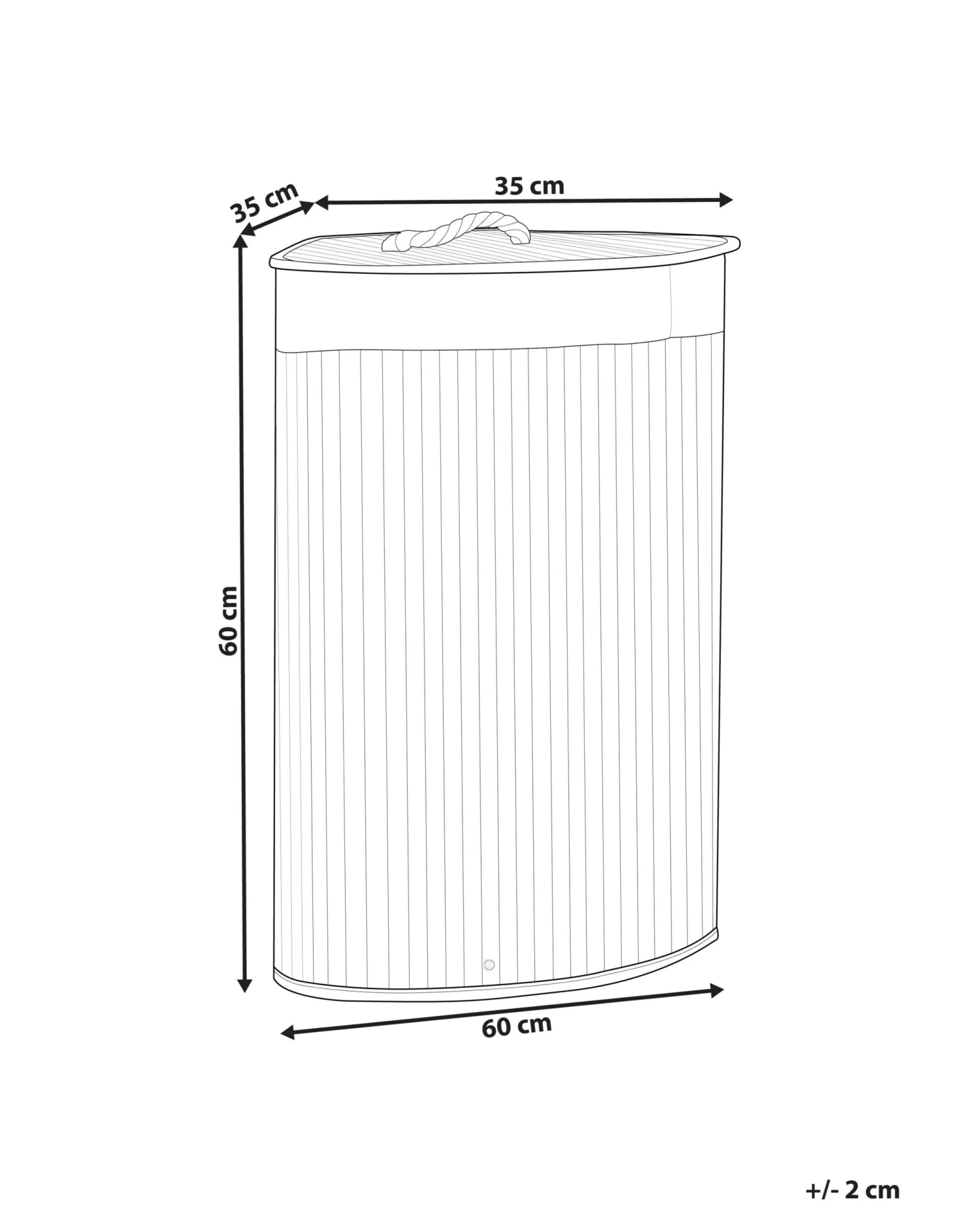 Wasmand Bamboe Zwart 60 Cm MATARA - Image 8