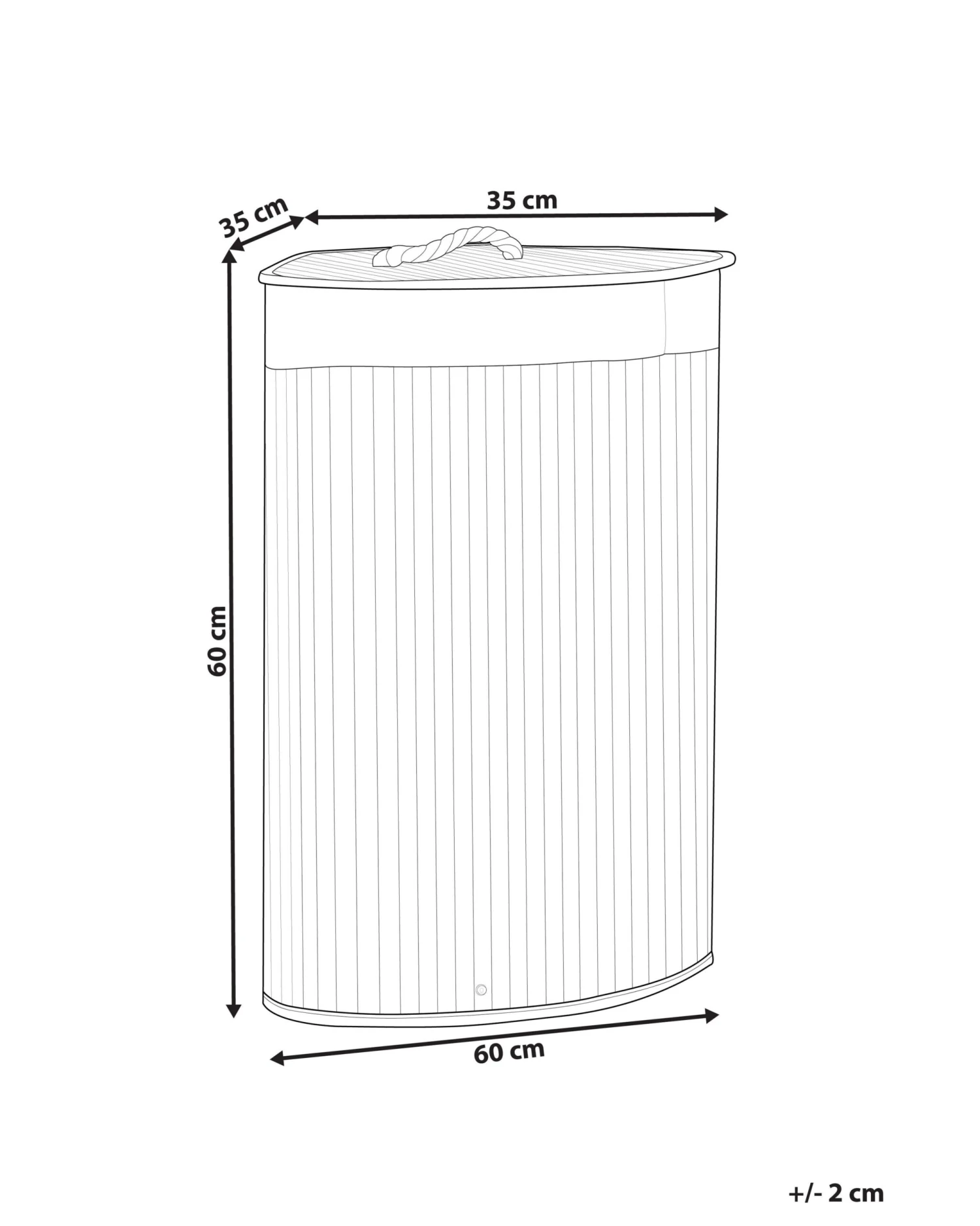 Wasmand Bamboe Wit 60 Cm MATARA - Image 8