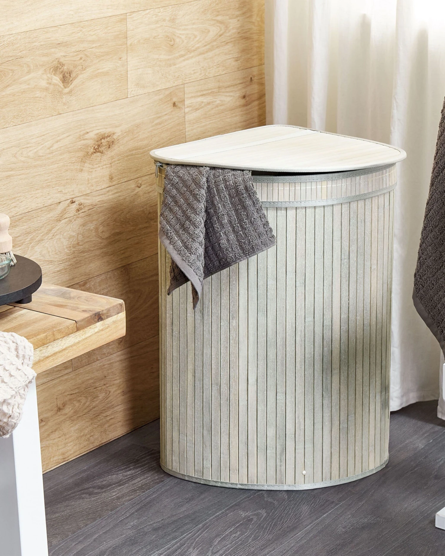 Wasmand Bamboe Grijs 60 Cm BADULLA - Image 2