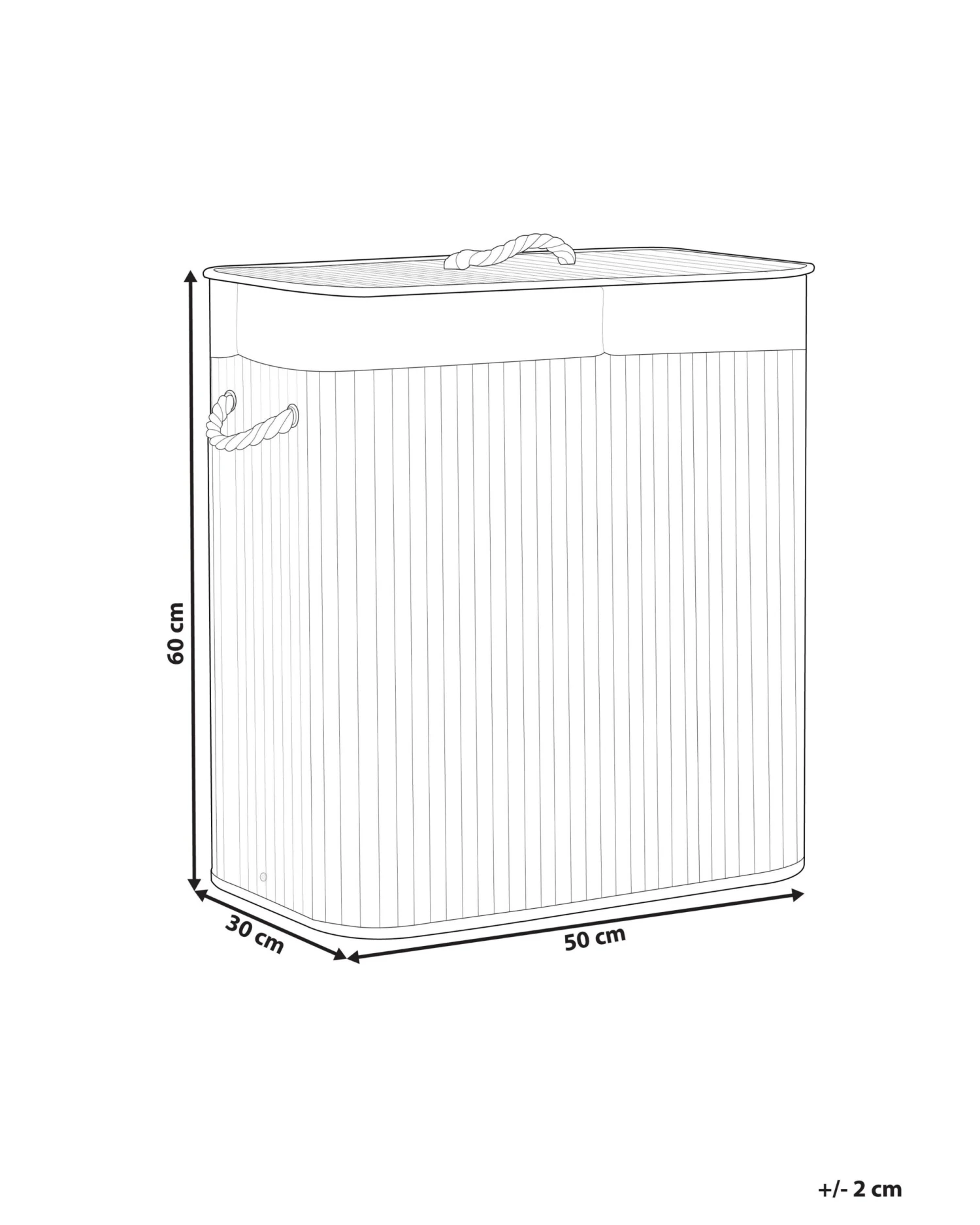 Wasmand Bamboe Donkerbruin 60 Cm KANDY - Image 7