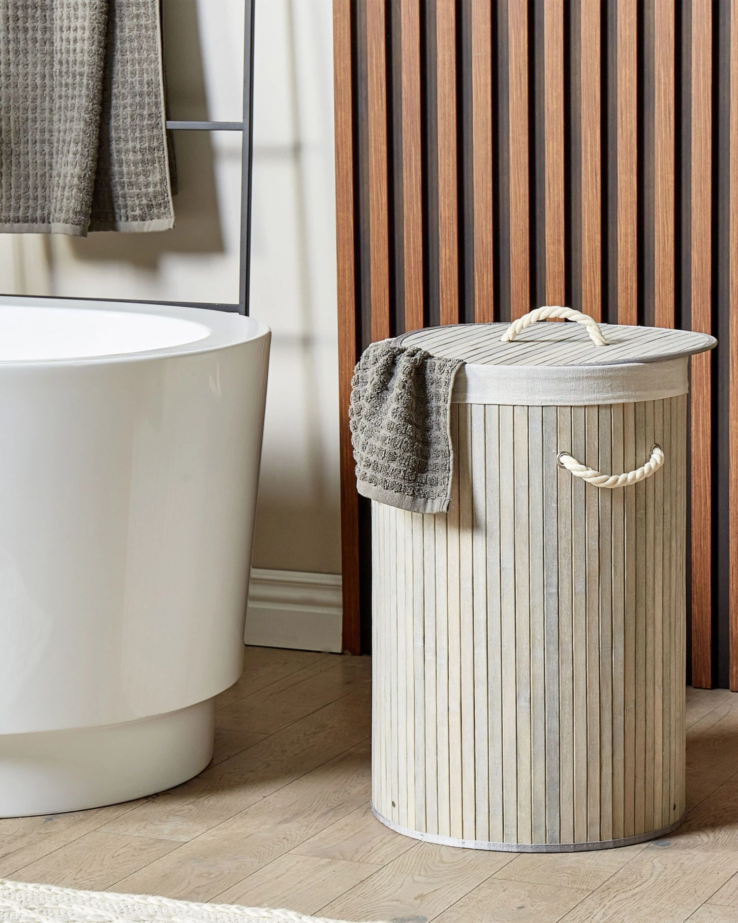 Mand Met Deksel Grijs SANNAR - Image 2